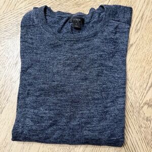 J. Crew Womens Small Blue Crew‎ Neck Long Sleeve Knit Top Pullover Sweater